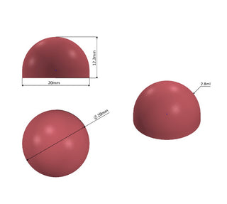 2.8ml half sphere mold diagram