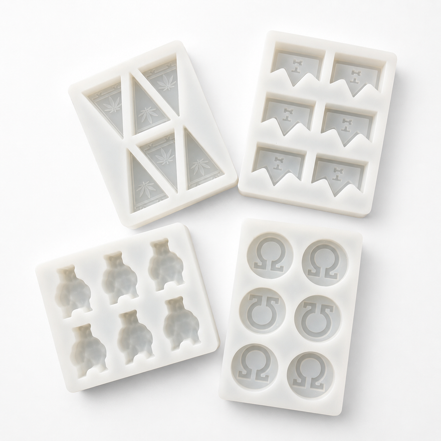 Custom silicone gummy molds and branded gummy shapes for commercial production